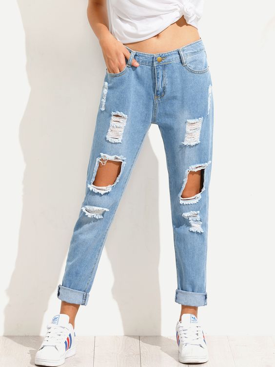 tự làm quần jeans rách độc đáo