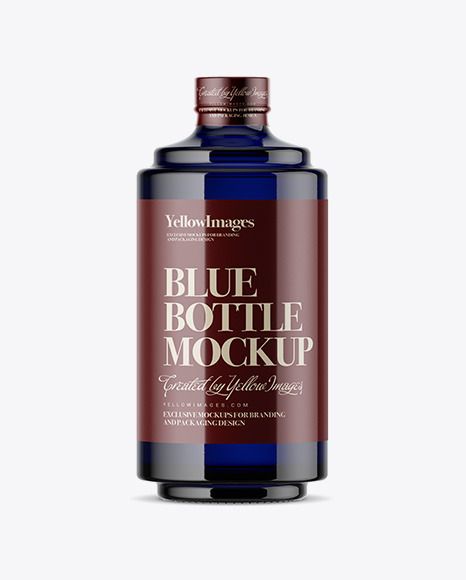 Download Dark Blue Glass Bottlemockup Download Dark Blue Glass Bottle Bottle Mockup Mockup Free Psd Blue Glass Bottles Yellowimages Mockups