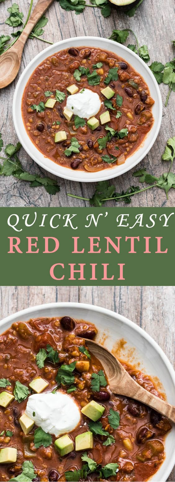 Quick Red Lentil Chili
