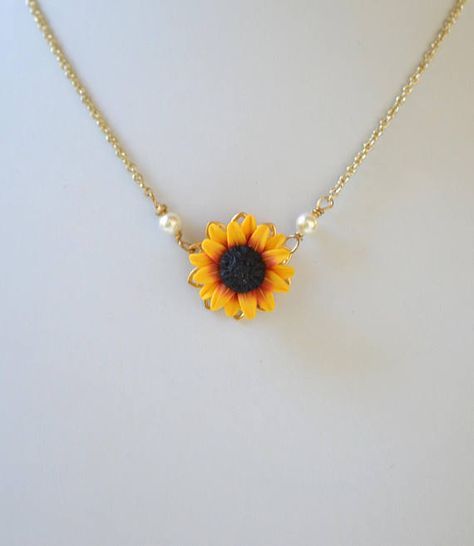 Original Red Yellow Sunflower Pendant Necklace Jewelry - Sunflower Pendant Necklace