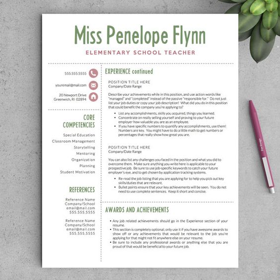 Fun, Creative Teacher Resume Template! Also includes a Meet the - first year teacher resume examples Fun, Creative Teacher Resume Template! Also includes a Meet the - first year teacher resume examples