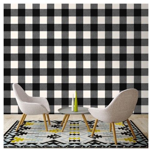 Buffalo Plaid Peel Stick Wallpaper Black Threshold Peel And Stick Wallpaper Discount Bedroom Furniture Furniture