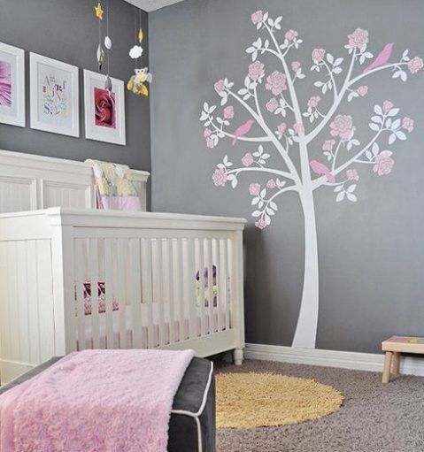Baum Wandtattoos Rosenbaum Aus Wohnungstherapie Weiss Grau Rosa Kinderzimmer Fur Baby Madchen In 2020 Kinder Zimmer Kinder Zimmer Madchen Kinderzimmer Fur Madchen