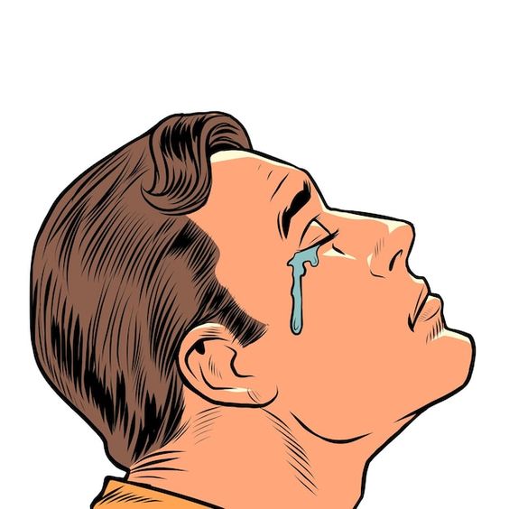 Premium Vector | A crying man human emotions sad mood sadness