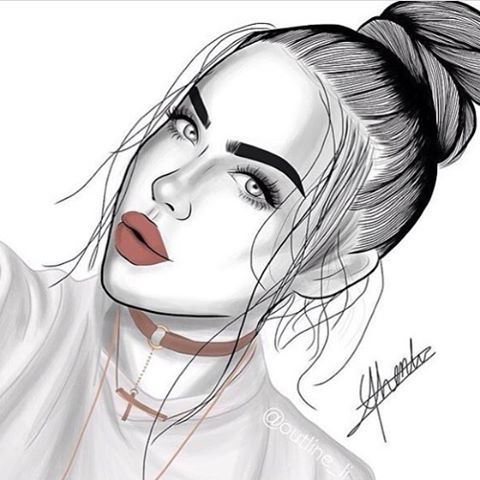 outlines outline tumblr girl