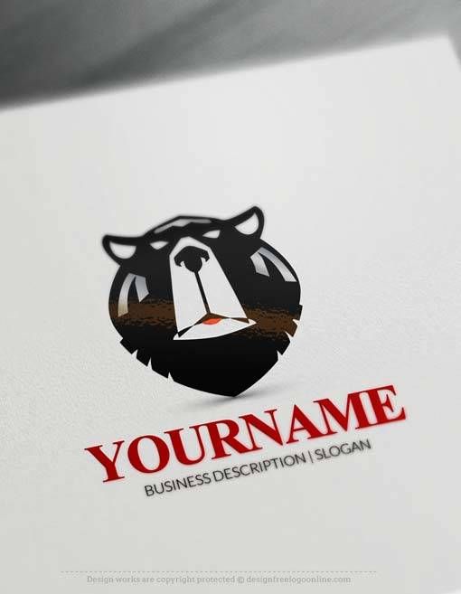 Free Logos Creator Online Bear Head Logo Maker Arte De Marvel Eslogan Tatuajes Interesantes