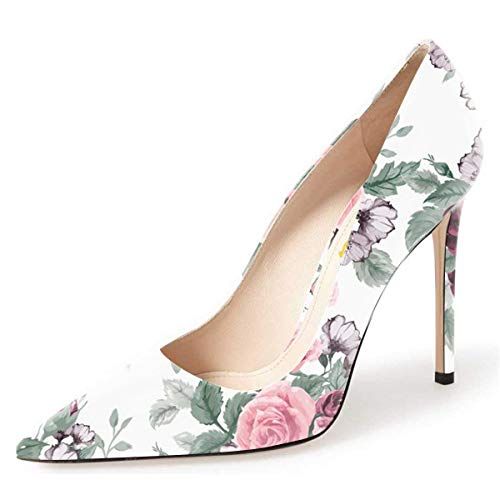 Womens Party Flowers Rose Stilettos Pointy Toe Wedding High Heel Shoes Pumps New