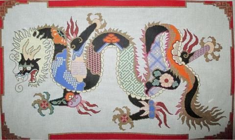 Mythical Dragon Tapestry Needlepoint Canvas