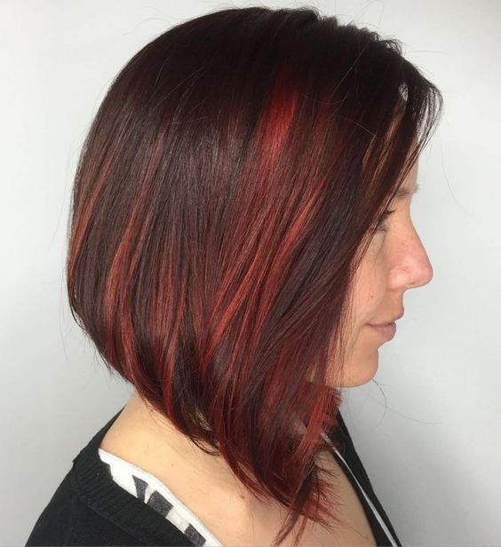 short red hair with highlights