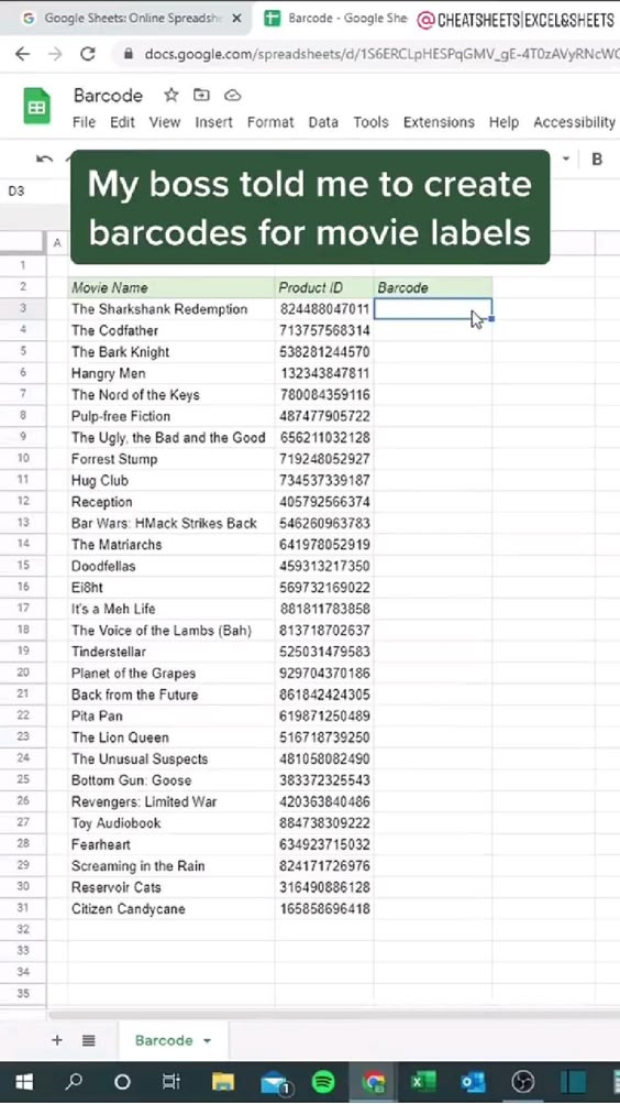 How to create Barcode in excel trick #excel #exveltraining #excelguru #exceltutorial #exceltrick