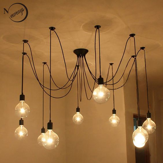 Loft moderne Retro grote Spider Kroonluchter Verlichting LED Loft moderne Retro grote Spider Kroonluchter Verlichting LED