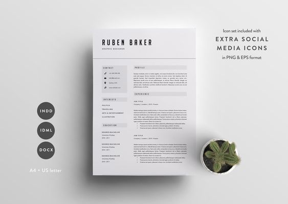 Resume Template 3 Page CV Template - Resumes - 1 CV - clean resume template Resume Template 3 Page CV Template - Resumes - 1 CV - clean resume template