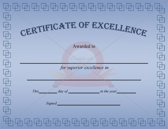 Excellence Certificate Blue Template CERTIFICATE OF EXCELLENCE - certificate template software Excellence Certificate Blue Template CERTIFICATE OF EXCELLENCE - certificate template software