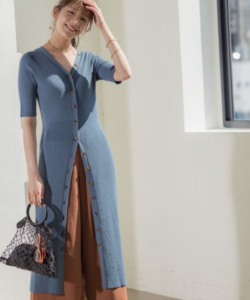 フロントボタンニットワンピース半袖 公式 アンデミュウ Andemiu 通販 ファッションアイデア ニットワンピース ワンピース 半袖 フロントボタンニットワンピース半袖 公式 アンデミュウ Andemiu 通販 ファッションアイデア ニットワンピース ワンピース 半袖