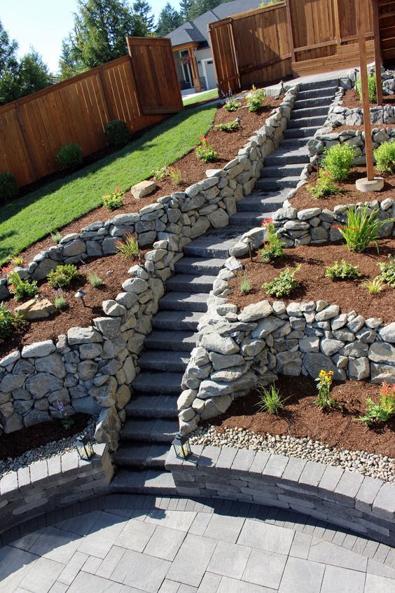 Hillside Terrace Landscaping Ideas - Perfect Image Reference - duwikw