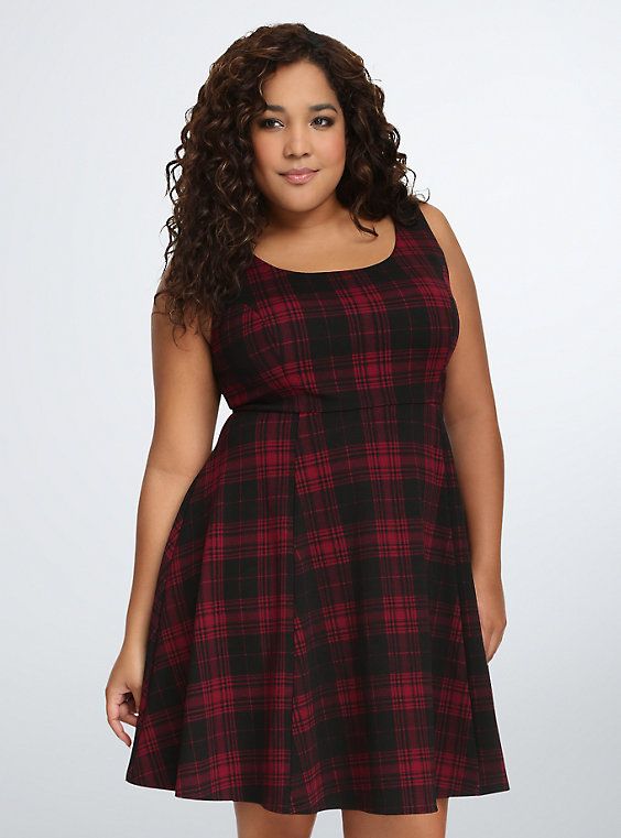 Torrid plus size red tartan plaid skirt cheap