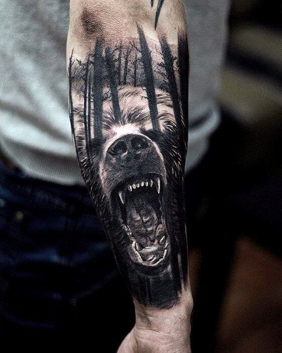 Bear Tattoos For Men Forearm