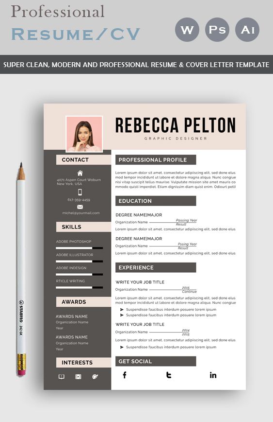 Elegant Resume Resume Template Resume Design Creative Cv Template