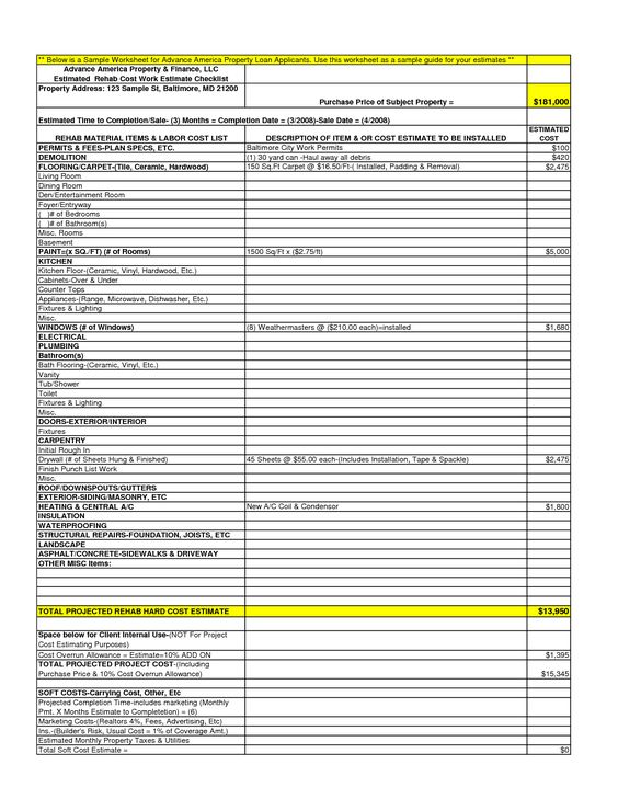 Construction Cost Estimating Breakdown Sheet wwwquantity - builders quotation Construction Cost Estimating Breakdown Sheet wwwquantity - builders quotation