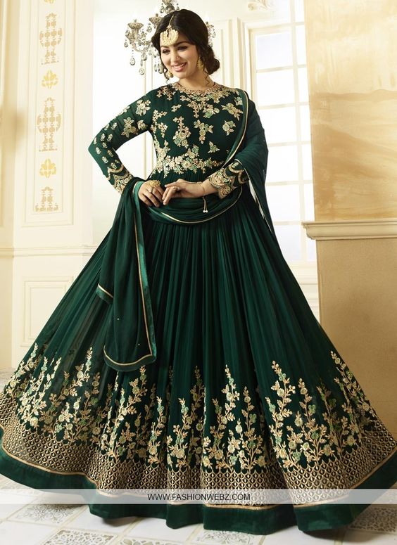 Ayesha Takia Faux Georgette Embroidered Work Long Length Anarkali Salwar Suit Create a smoldering impact by this #AyeshaTakia #bottlegreen faux #georgette #longlength #anarkali #salwarsuit. The #lovely #embroidered, lace, #resham, stone and zari work a substantial feature of this attire. Product Code: 49462 INR Rs4,190 Buy @ https://goo.gl/jZYMJY