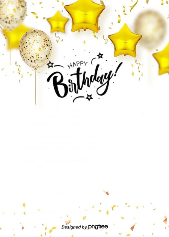 Golden Balloon Realistic Style Atmospheric Happy Birthday Background