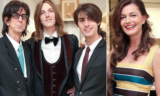 Paulina Porizkova and rocker husband Ric with their lookalike sons