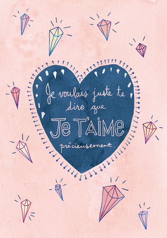 Valentine S Day Card Love Card In French Je T Aime Card Heart Card Greeting Card Love Dire Je T Aime Carte De Souhait Carte De Voeux