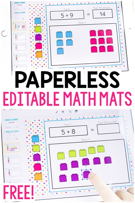 Editable Math Mats for Google Classroom and Seesaw