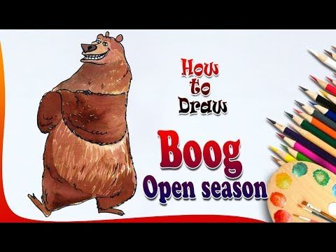 how to draw boog open season easy drawing for kids easy drawings for kids easy drawings open season