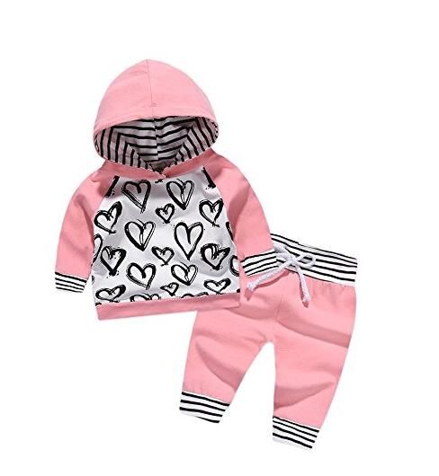 Toddler Kids Girl Boy Clothes Long Sleeve Hoodie Sweatshirt Pants Set 2Pcs Toddler Girl Fall Clothes Set