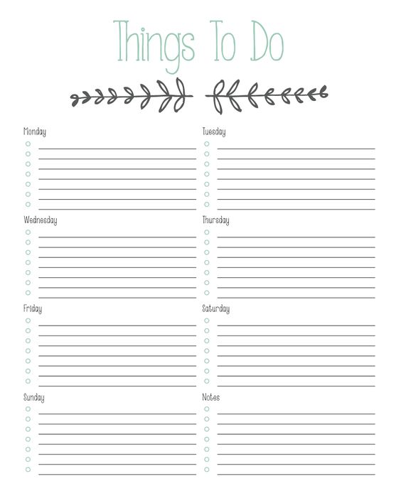 printable to do lists