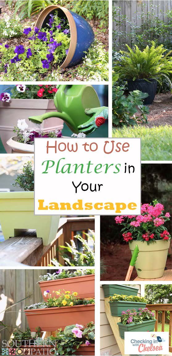 Using Planters In Your Landscape Southern Patio Diy Landscaping Container Gardening Container Gardening, How To Use Planters In Your Garden