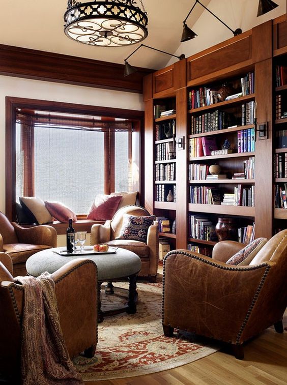 Relaxing Home Library