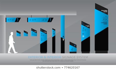 Exterior Interior Signage Blue Graphic Direction Stock Vector (Royalty Free) 774620167 | Shutterstock