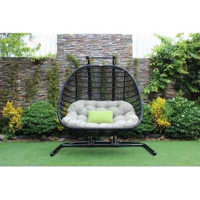 Bayou Breeze Esquivel Double Swing Chair With Stand Outdoor Swinging Swing Chair Outdoor Swinging, Outdoor Swing Chair With Stand Canada
