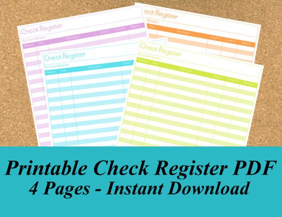 INSTANT DOWNLOAD Printable Monthly Bill Tracker PDF, 2 Pages - check register in pdf INSTANT DOWNLOAD Printable Monthly Bill Tracker PDF, 2 Pages - check register in pdf
