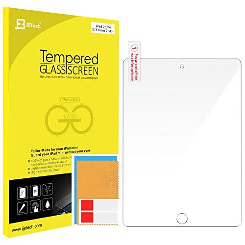 Tempered Glass Film 2-Pack JETech Screen Protector for iPad 2 3 4 Oldest Models