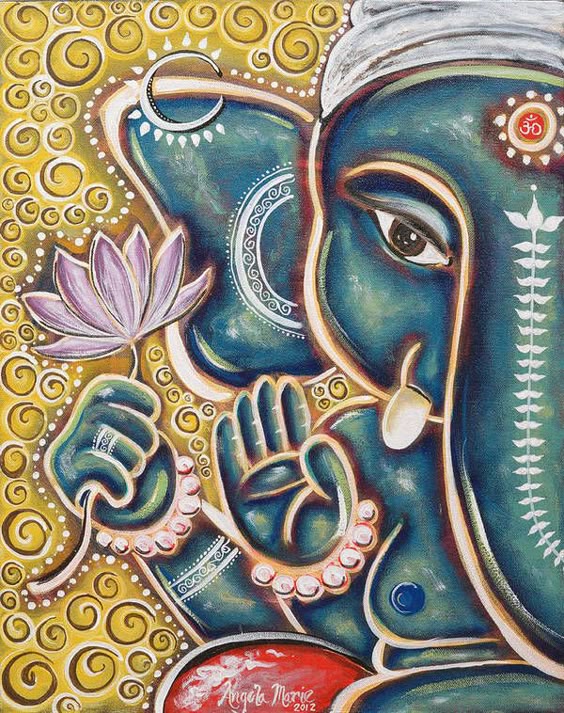 Ganesha Art Print by Angela Gollat. All prints are professionally printed, packaged, and shipped within 3 - 4 business days. Choose from multiple sizes and hundreds of frame and mat options.