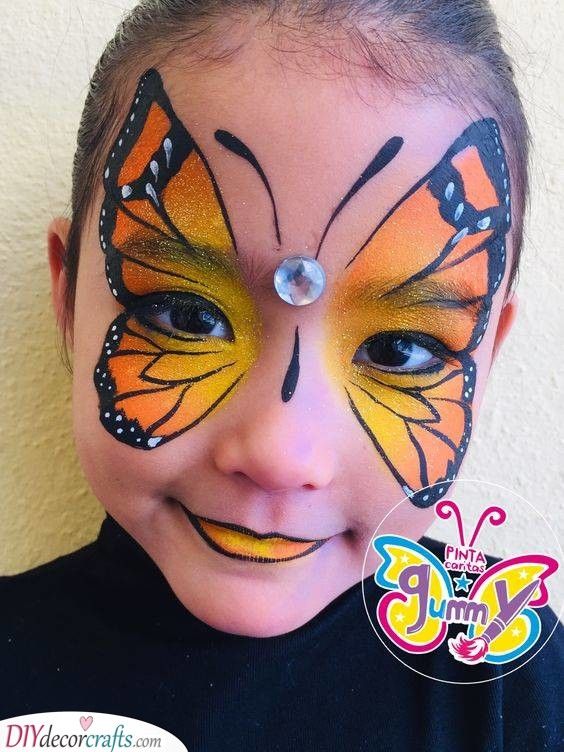 A Majestic Butterfly - Face Painting for Parties  Butterfly face