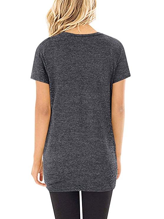 Yidarton Womens Comfy Casual Loose Short Sleeve Tops Blouse Tunic T Shirts