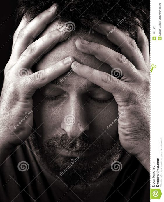 Sad Depressed And Lonely Man Stock Image - Image of expression, head: 12991555