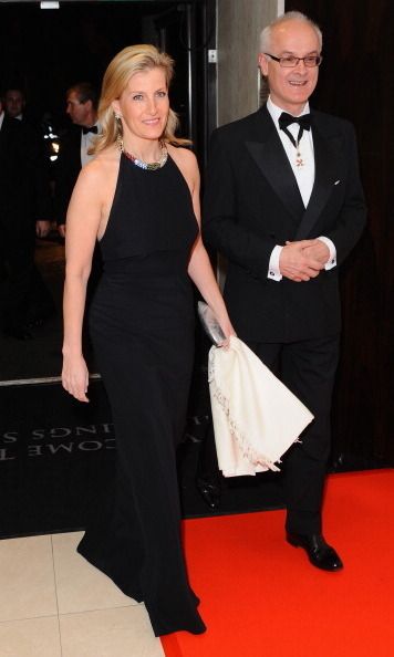 Prince Edward's wife showed off her figure in this tight black gown for a charity event in March 2014.