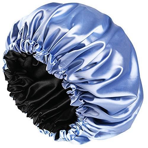 Satin Bonnet Sleep Bonnet Cap Large Double Layer Reversible Adjustable Satin Cap
