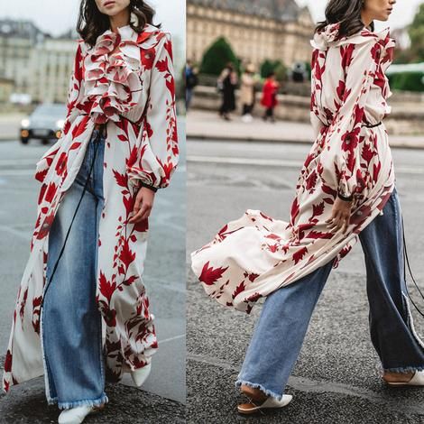 Sexy Floral Falbala Long Sleeve Fork shirt