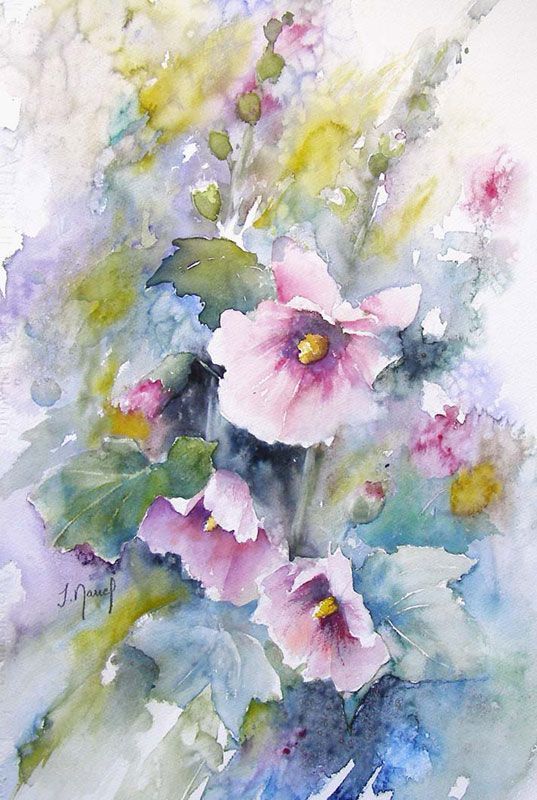 Roses Tremieres By Josette Marrell Renardine08 Josette