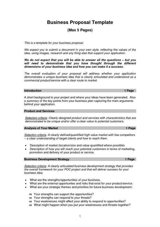 informal proposal format