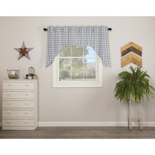 Sawyer Mill Blue Windmill Valance Pleated 20x60 Sawyer Mill Blue Windmill Valance Pleated 20x60