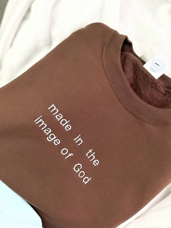 made in the image of God | embroidered crewneck - M / Light Pink