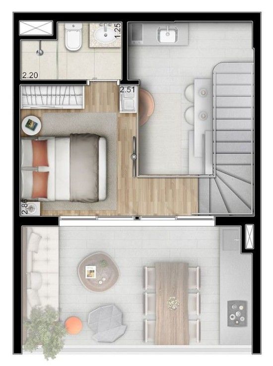 37 Desain Inspiratif Rumah Mezzanine Denah 3d View Planos De Casas Pequenas Plantas De Casas Pequenas Floor Plan