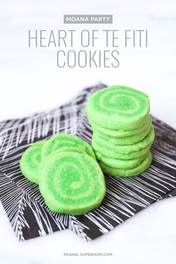 Moana Party Treats - Heart of Te Fiti Cookies Recipe from Paging Supermom